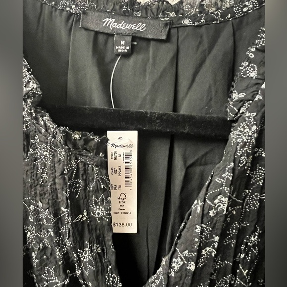 NWT Madewell Ruffle-Neck Button-Front Mini Dress in
Dotted Vines - Size M - Picture 6 of 11